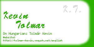 kevin tolmar business card